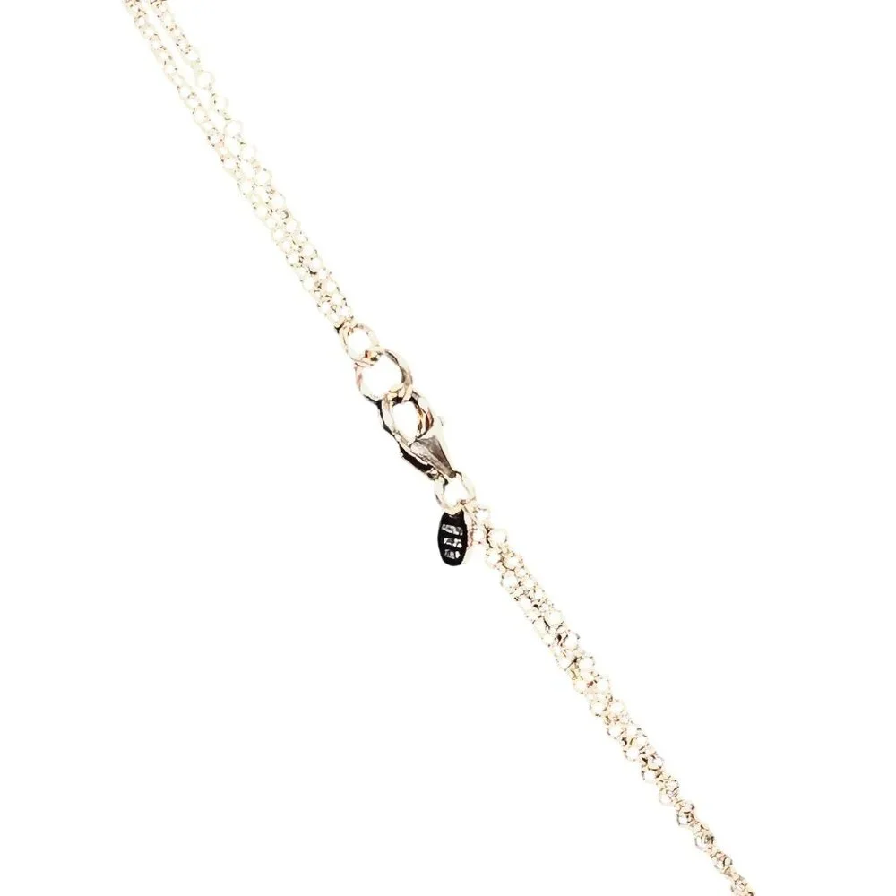 Bronzo Italia Rose Gold Tone Necklace With Druzy Quartz Teardrop Pendant (6291) - Picture 6 of 9